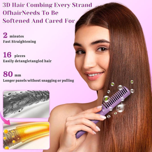 Portable Mini Hair Straightener Cordless Rechargeable with Hot Comb
