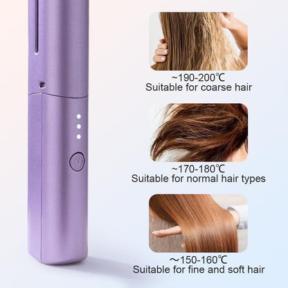 Portable Mini Hair Straightener Cordless Rechargeable with Hot Comb